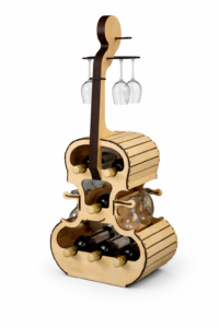 Suport sticle vin sub forma de vioara Wood Rustic Art